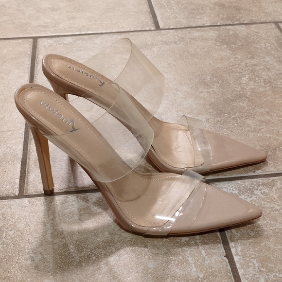 Aldo Women's Transparent Strap Heels - Beige - Picture 1 of 6